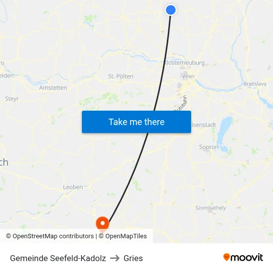 Gemeinde Seefeld-Kadolz to Gries map