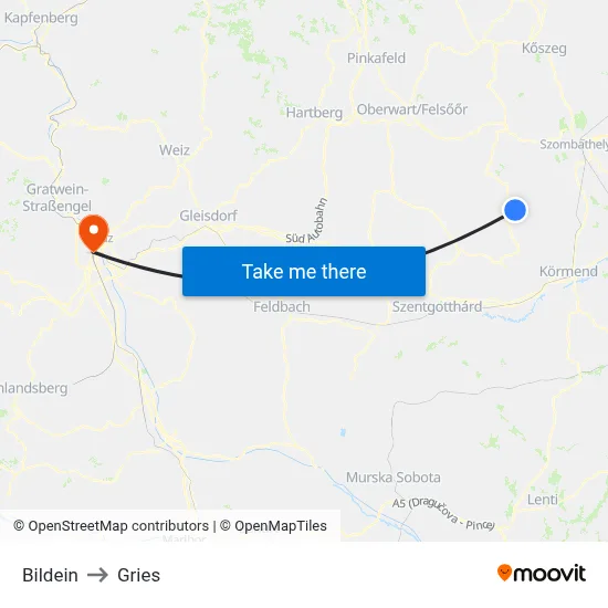 Bildein to Gries map