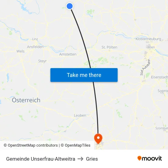 Gemeinde Unserfrau-Altweitra to Gries map