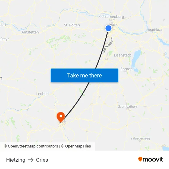 Hietzing to Gries map