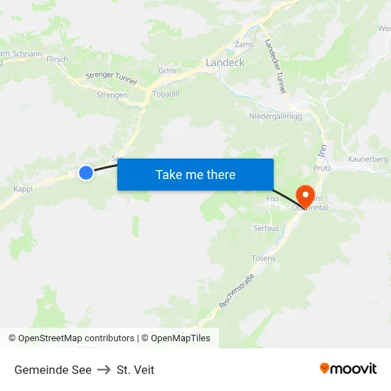 Gemeinde See to St. Veit map
