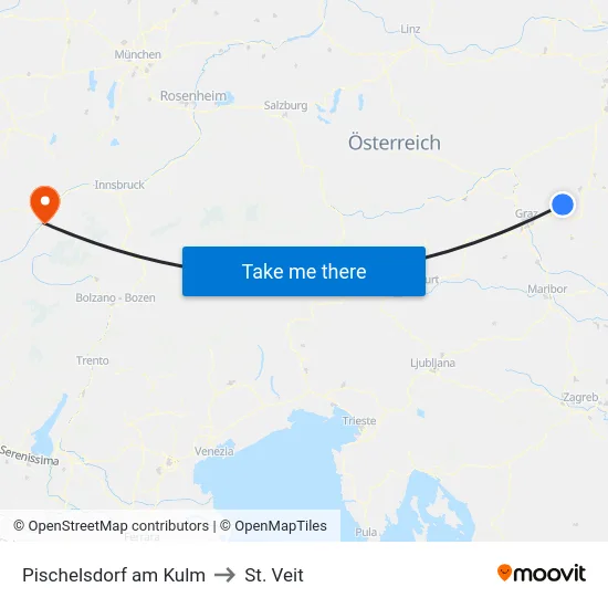 Pischelsdorf am Kulm to St. Veit map
