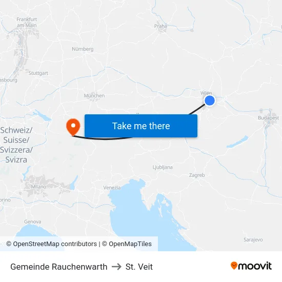 Gemeinde Rauchenwarth to St. Veit map