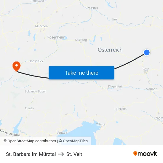 St. Barbara Im Mürztal to St. Veit map