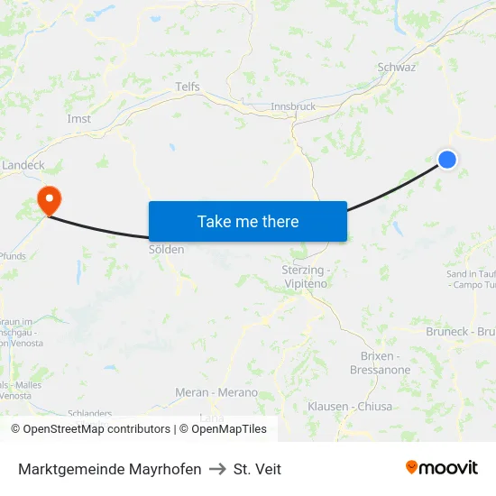 Marktgemeinde Mayrhofen to St. Veit map