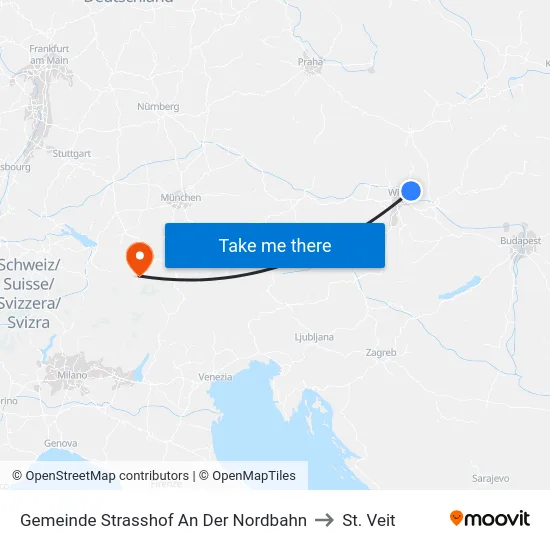 Gemeinde Strasshof An Der Nordbahn to St. Veit map