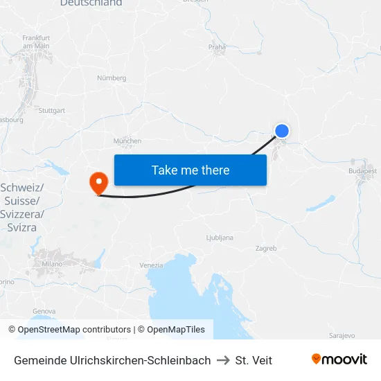 Gemeinde Ulrichskirchen-Schleinbach to St. Veit map