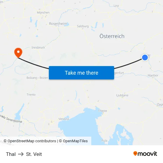 Thal to St. Veit map