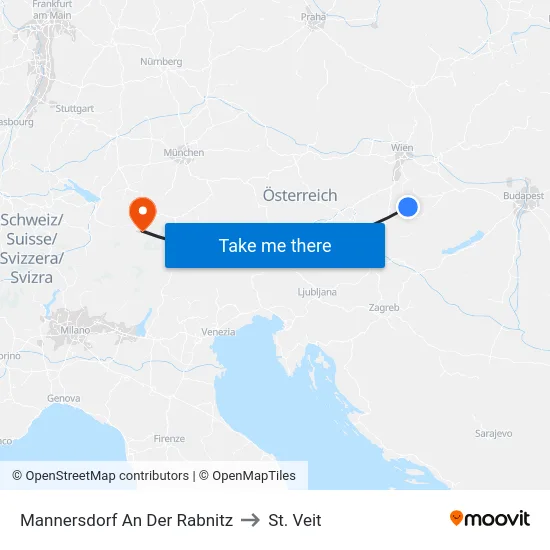 Mannersdorf An Der Rabnitz to St. Veit map