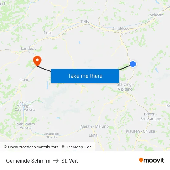 Gemeinde Schmirn to St. Veit map