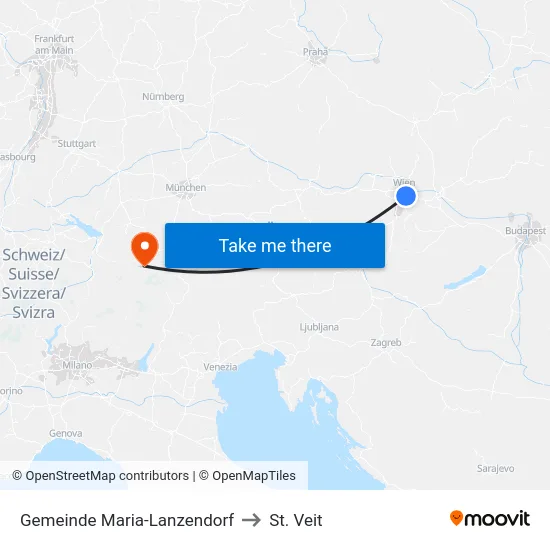 Gemeinde Maria-Lanzendorf to St. Veit map
