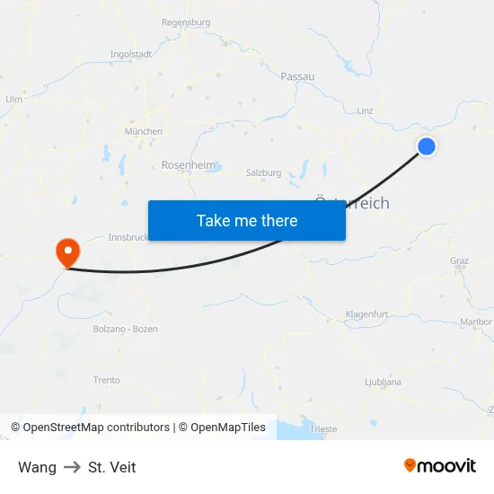 Wang to St. Veit map