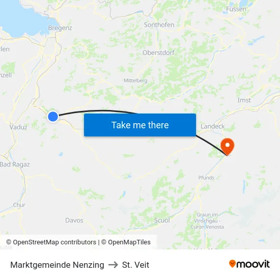 Marktgemeinde Nenzing to St. Veit map