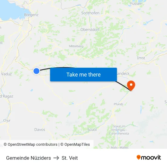 Gemeinde Nüziders to St. Veit map
