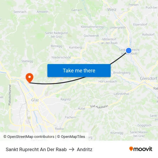 Sankt Ruprecht An Der Raab to Andritz map