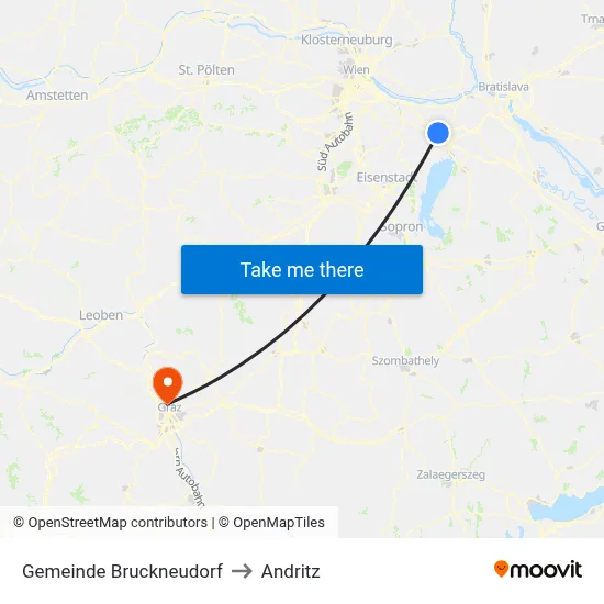 Gemeinde Bruckneudorf to Andritz map