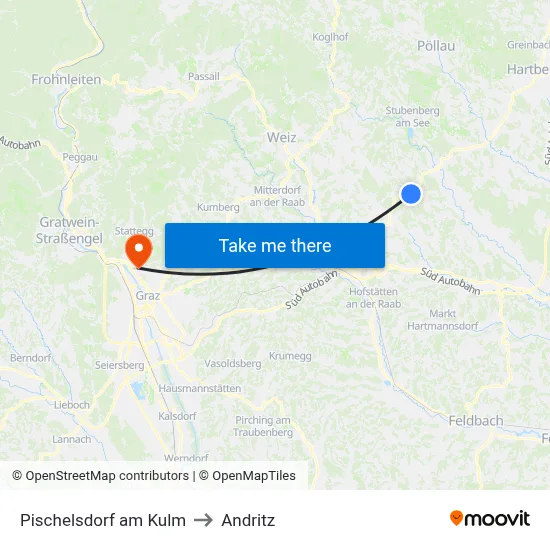Pischelsdorf am Kulm to Andritz map