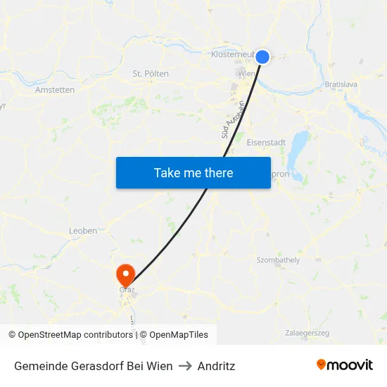 Gemeinde Gerasdorf Bei Wien to Andritz map