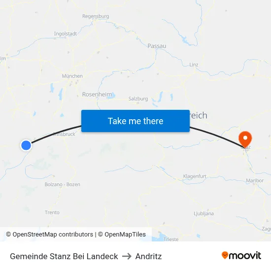 Gemeinde Stanz Bei Landeck to Andritz map