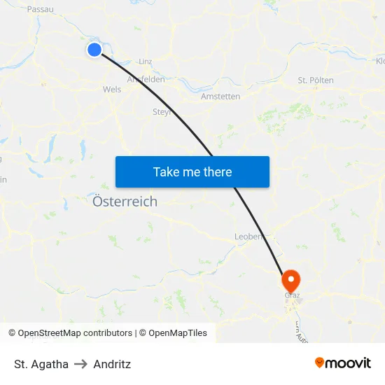 St. Agatha to Andritz map