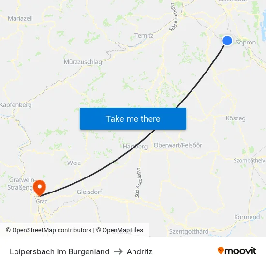 Loipersbach Im Burgenland to Andritz map