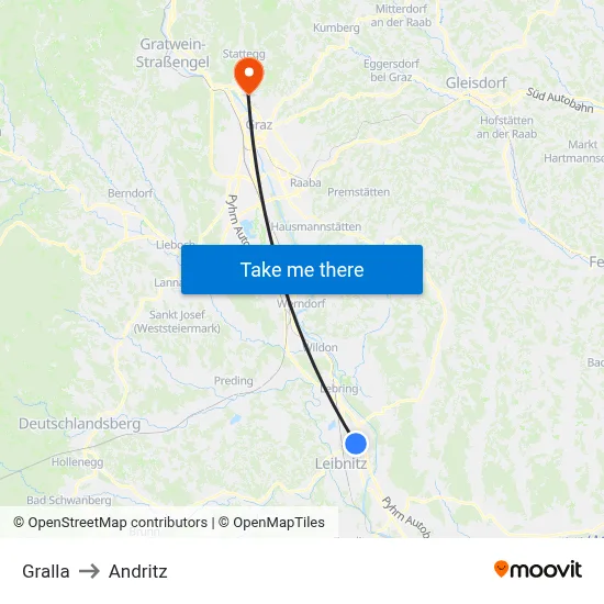 Gralla to Andritz map