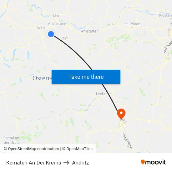 Kematen An Der Krems to Andritz map