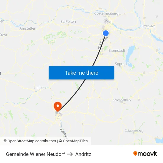 Gemeinde Wiener Neudorf to Andritz map