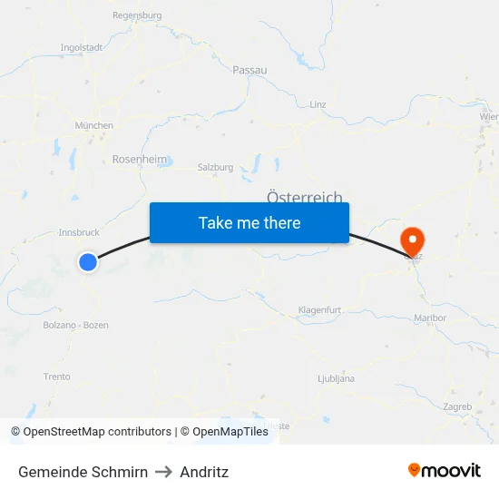 Gemeinde Schmirn to Andritz map