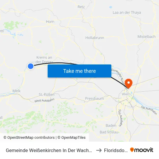 Gemeinde Weißenkirchen In Der Wachau to Floridsdorf map