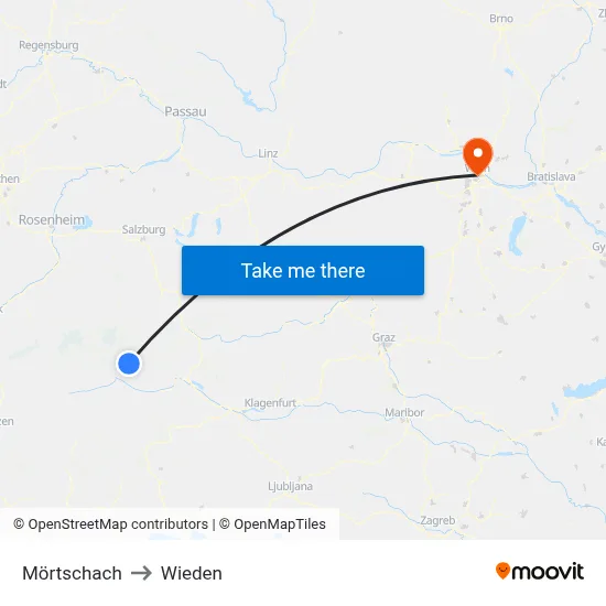 Mörtschach to Wieden map