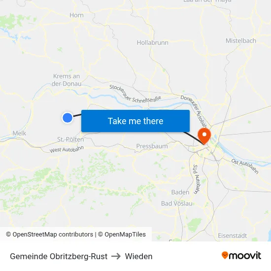 Gemeinde Obritzberg-Rust to Wieden map