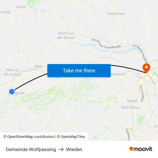 Gemeinde Wolfpassing to Wieden map