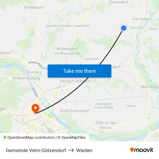 Gemeinde Velm-Götzendorf to Wieden map