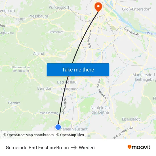 Gemeinde Bad Fischau-Brunn to Wieden map
