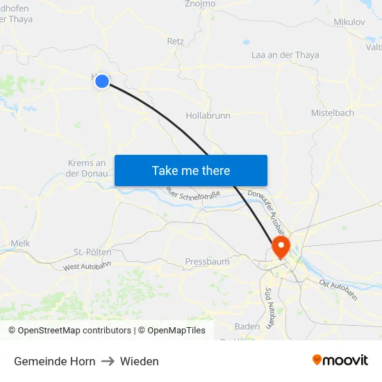 Gemeinde Horn to Wieden map
