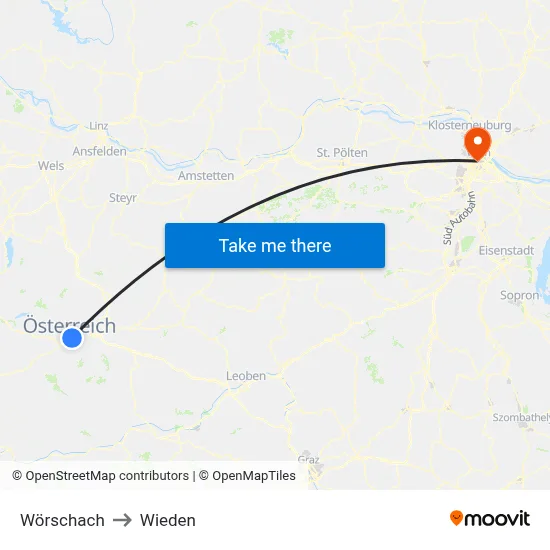 Wörschach to Wieden map