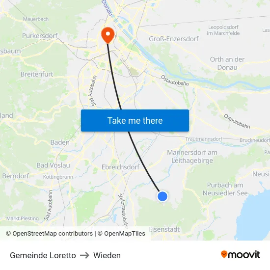 Gemeinde Loretto to Wieden map