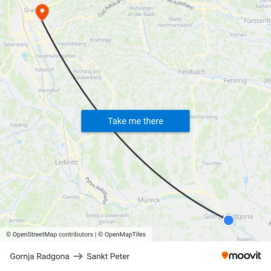 Gornja Radgona to Sankt Peter map