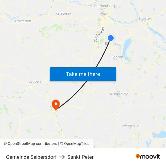 Gemeinde Seibersdorf to Sankt Peter map