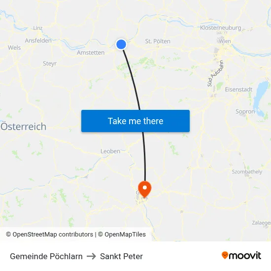 Gemeinde Pöchlarn to Sankt Peter map