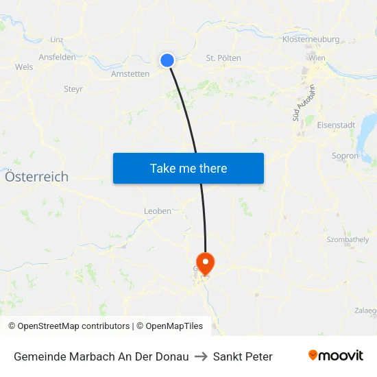 Gemeinde Marbach An Der Donau to Sankt Peter map