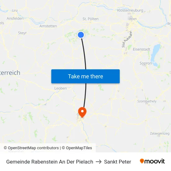 Gemeinde Rabenstein An Der Pielach to Sankt Peter map