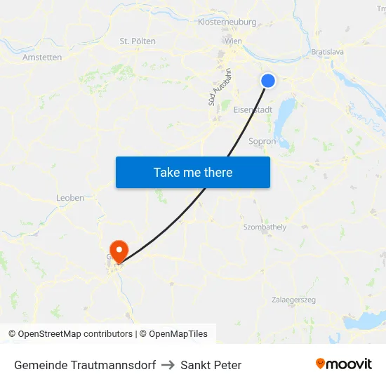 Gemeinde Trautmannsdorf to Sankt Peter map