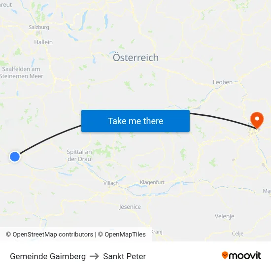 Gemeinde Gaimberg to Sankt Peter map