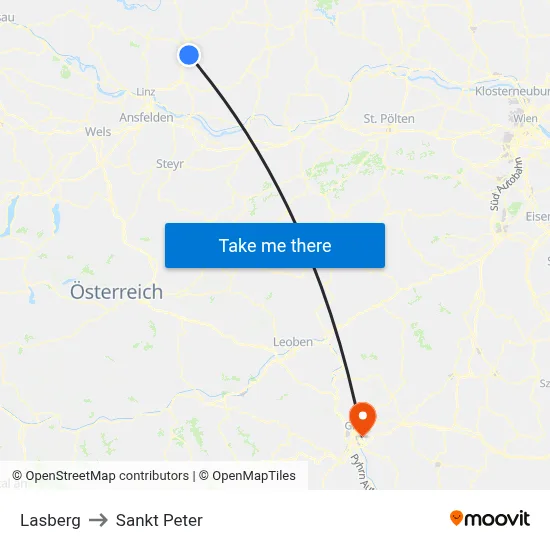Lasberg to Sankt Peter map