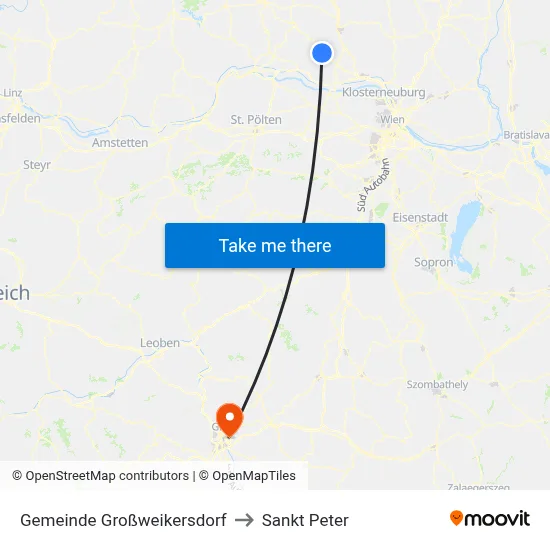Gemeinde Großweikersdorf to Sankt Peter map