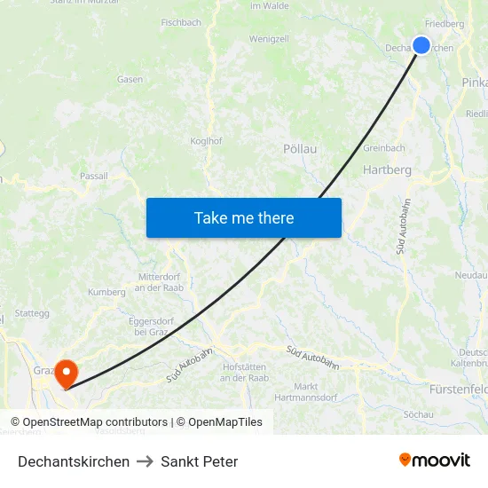 Dechantskirchen to Sankt Peter map