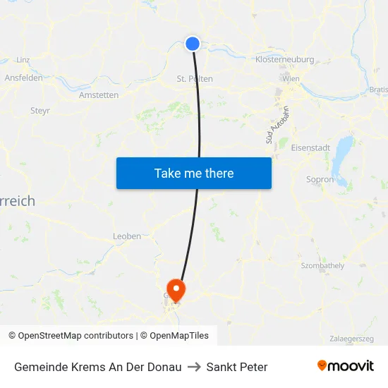 Gemeinde Krems An Der Donau to Sankt Peter map
