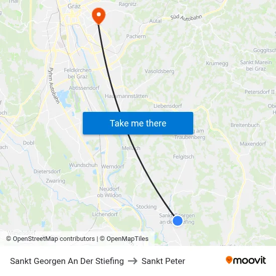 Sankt Georgen An Der Stiefing to Sankt Peter map